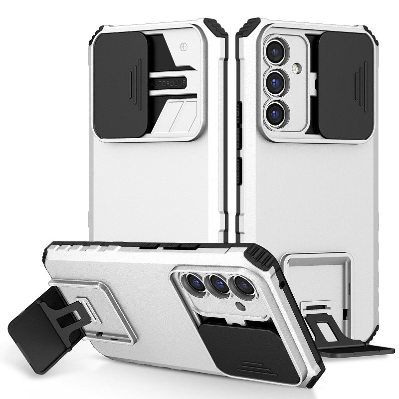 Luxury Slide Camera Lens Case For Samsung Galaxy A56 A36 A26 A16 A06 A55 A35 A25 A15 A05S A05 A54 A34 A24 A14 A04S A04E A04 M23 F23 M32 A73 A53 A33 A23 A13 Kickstand Shockproof Cover