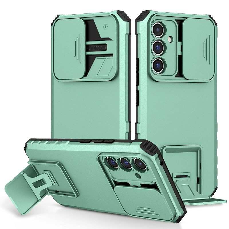 Luxury Slide Camera Lens Case For Samsung Galaxy A56 A36 A26 A16 A06 A55 A35 A25 A15 A05S A05 A54 A34 A24 A14 A04S A04E A04 M23 F23 M32 A73 A53 A33 A23 A13 Kickstand Shockproof Cover