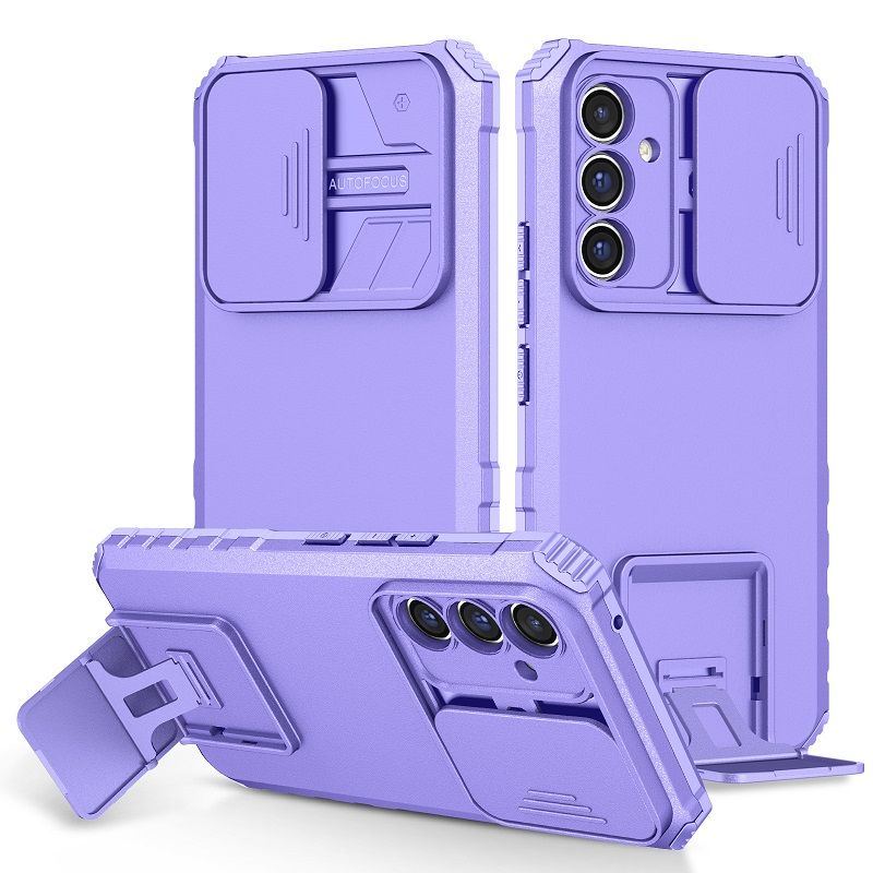 Luxury Slide Camera Lens Case For Samsung Galaxy A56 A36 A26 A16 A06 A55 A35 A25 A15 A05S A05 A54 A34 A24 A14 A04S A04E A04 M23 F23 M32 A73 A53 A33 A23 A13 Kickstand Shockproof Cover