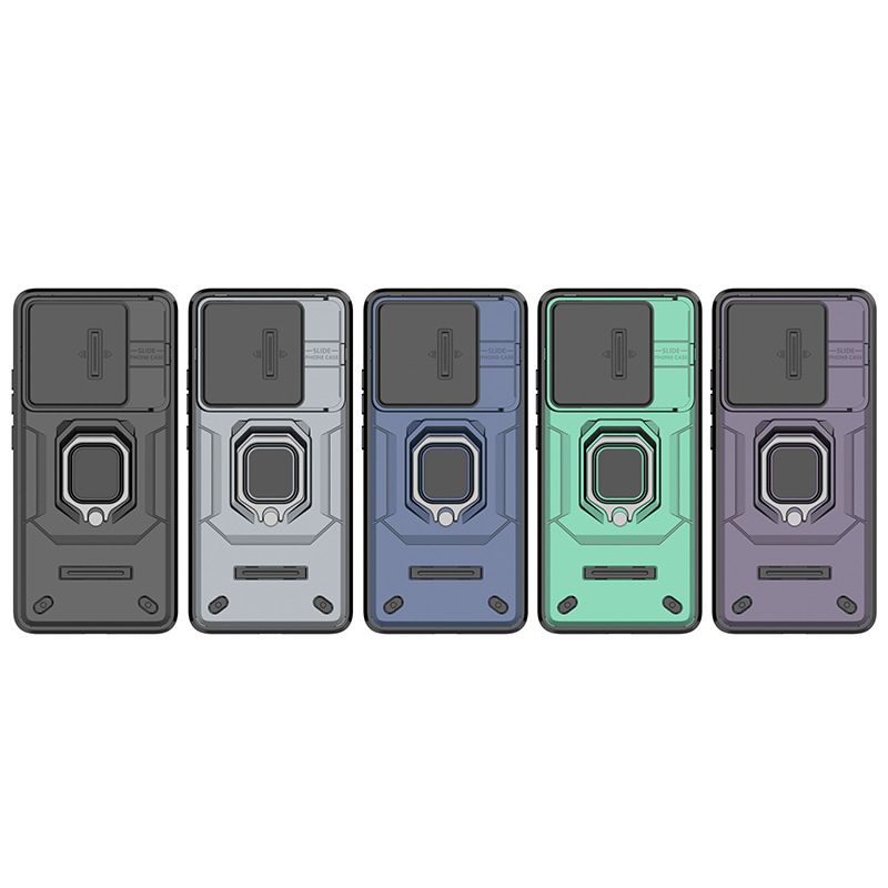 With Sliding Camera Lens Cover For Xiaomi POCO X6 Pro 5G/Redmi K70e 5G Kickstand Shockproof Cover