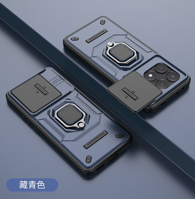 With Sliding Camera Lens Cover For Xiaomi POCO X6 Pro 5G/Redmi K70e 5G Kickstand Shockproof Cover