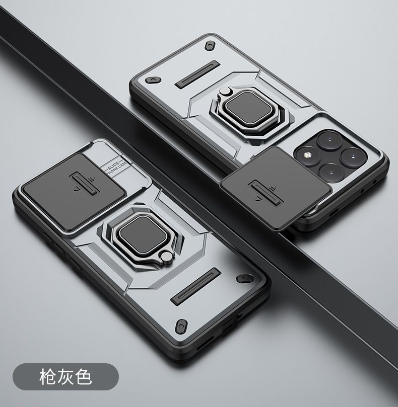 With Sliding Camera Lens Cover For Xiaomi POCO X6 Pro 5G/Redmi K70e 5G Kickstand Shockproof Cover