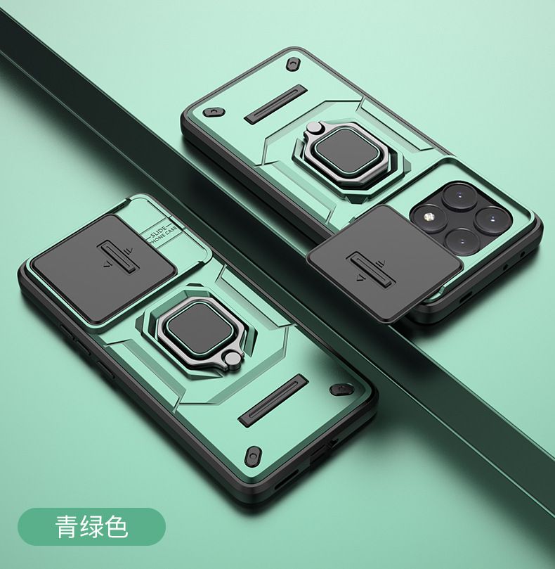 With Sliding Camera Lens Cover For Xiaomi POCO X6 Pro 5G/Redmi K70e 5G Kickstand Shockproof Cover