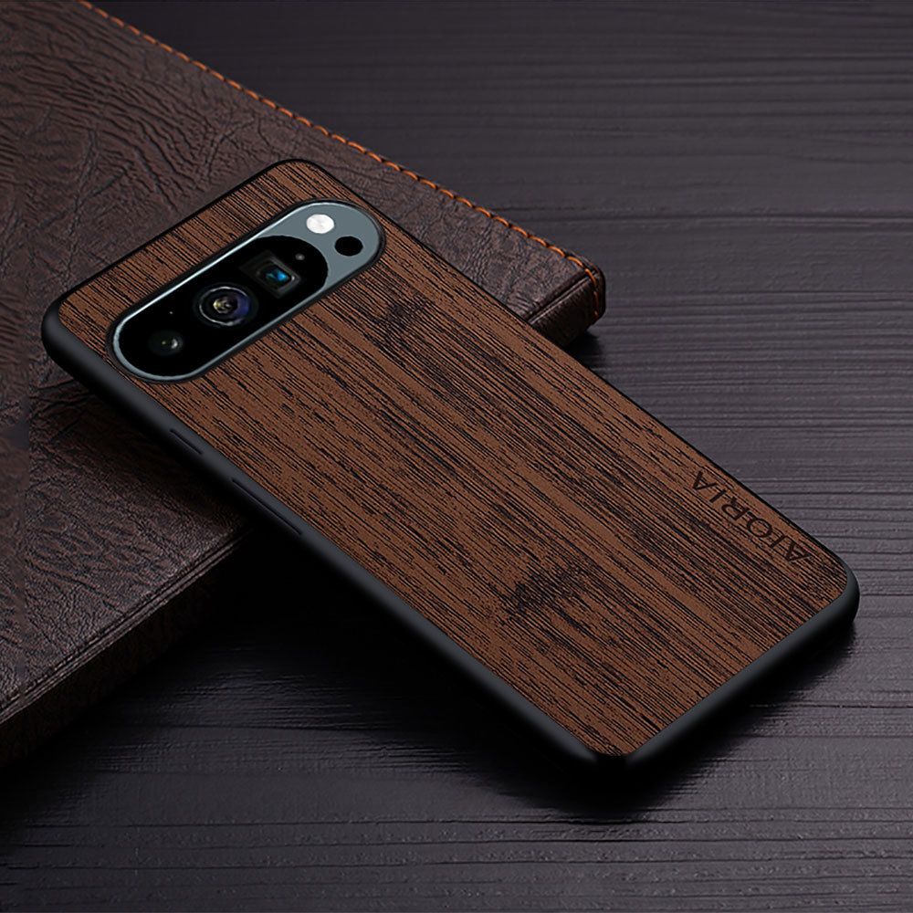 Made Of Bamboo Leather Phone Case For Google Pixel 9 9 Pro XL 8 Pro 8A 7A 7 6 Pro 5 4 6A 5A 4A 4XL Soft TPU Around The Edge Hard PC At The Back 3in1 material