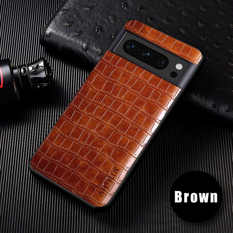 Phone Case for Google Pixel 8 7 6 Pro 7A 6A 5 5A 4A 4 XL Fashionable Crocodile Leather Protective Case