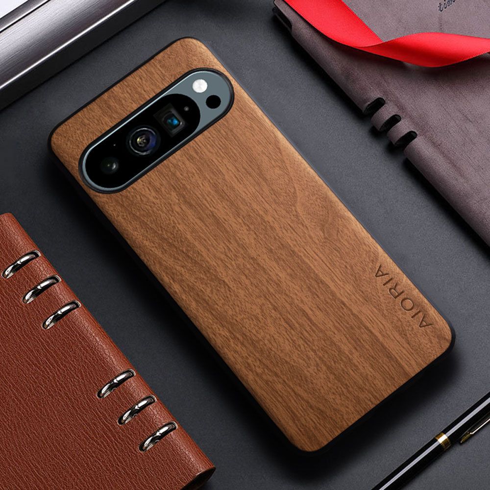 Vintage WoodLike Leather Phone Case for Google Pixel 9 Pro XL 8 8A 7A 7 6 Pro 5 4 XL 6A 5A 4A Soft TPU Around The Edge Hard PC At The Back 3in1 material