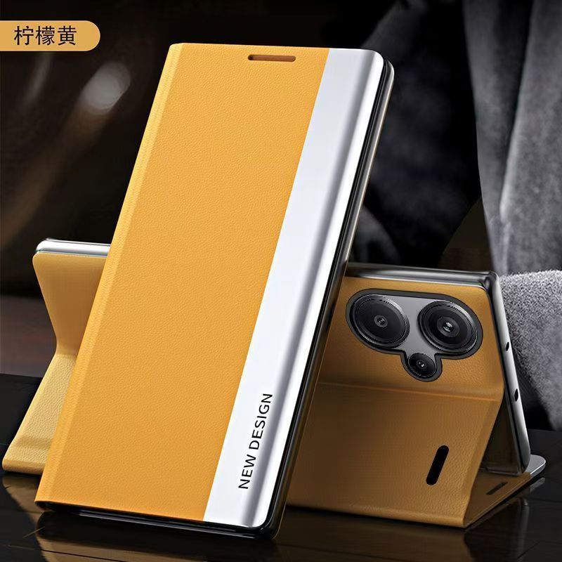 Smart Side Window Magnetic Attraction Leather Flip Phone Case For Xiaomi Redmi Note 13 12 11 10 9 Pro 13 Pro+ 11S 10S 11 Pro+ 9S 11T 12 Pro+ Kickstand Shockproof Cover