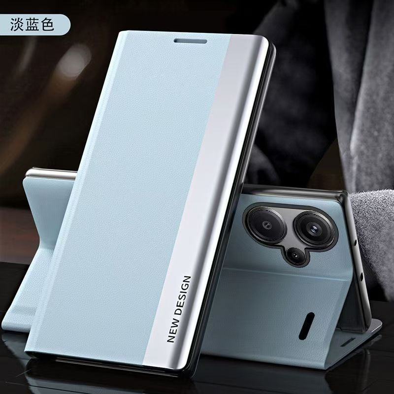 Smart Side Window Magnetic Attraction Leather Flip Phone Case For Xiaomi Redmi Note 13 12 11 10 9 Pro 13 Pro+ 11S 10S 11 Pro+ 9S 11T 12 Pro+ Kickstand Shockproof Cover