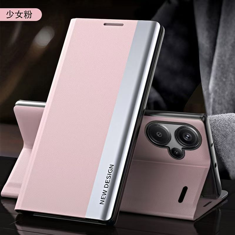Smart Side Window Magnetic Attraction Leather Flip Phone Case For Xiaomi Redmi Note 13 12 11 10 9 Pro 13 Pro+ 11S 10S 11 Pro+ 9S 11T 12 Pro+ Kickstand Shockproof Cover
