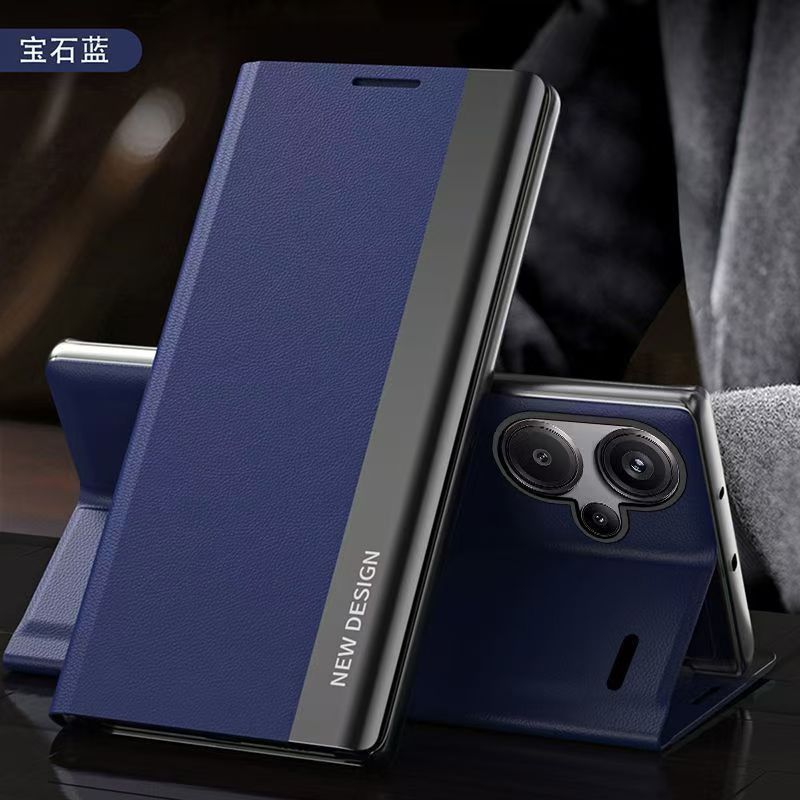 Smart Side Window Magnetic Attraction Leather Flip Phone Case For Xiaomi Redmi Note 13 12 11 10 9 Pro 13 Pro+ 11S 10S 11 Pro+ 9S 11T 12 Pro+ Kickstand Shockproof Cover