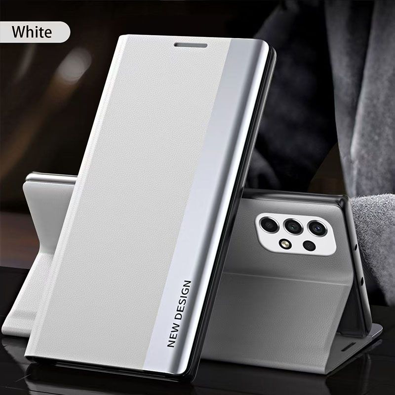 Smart Side Window Leather Flip Phone Case For Samsung Galaxy A73 A53 A33 A23 A13 A03S A02S A72 A52 A32 A22 A12 A21S A20S A10S A71 A51 A31 A11 A70 A50 A30 Kickstand Shockproof Cover