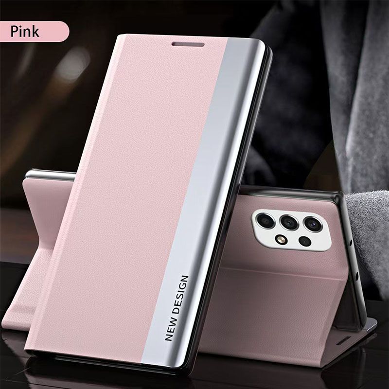 Smart Side Window Leather Flip Phone Case For Samsung Galaxy A73 A53 A33 A23 A13 A03S A02S A72 A52 A32 A22 A12 A21S A20S A10S A71 A51 A31 A11 A70 A50 A30 Kickstand Shockproof Cover