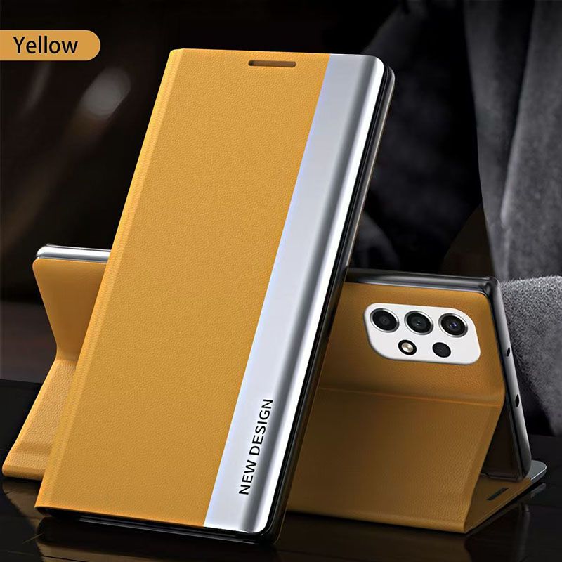 Smart Side Window Leather Flip Phone Case For Samsung Galaxy A73 A53 A33 A23 A13 A03S A02S A72 A52 A32 A22 A12 A21S A20S A10S A71 A51 A31 A11 A70 A50 A30 Kickstand Shockproof Cover