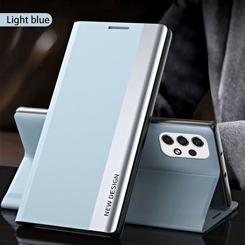 Smart Side Window Leather Flip Phone Case For Samsung Galaxy A73 A53 A33 A23 A13 A03S A02S A72 A52 A32 A22 A12 A21S A20S A10S A71 A51 A31 A11 A70 A50 A30 Kickstand Shockproof Cover