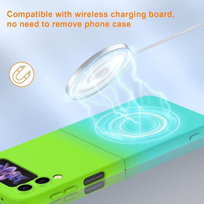 Magnetic Two Color Ultra Thin Folding Phone Case For Samsung Galaxy Z Flip 6,Flip 5, Flip 4,Flip 3 Fashion Silicone Soft Shell Cover