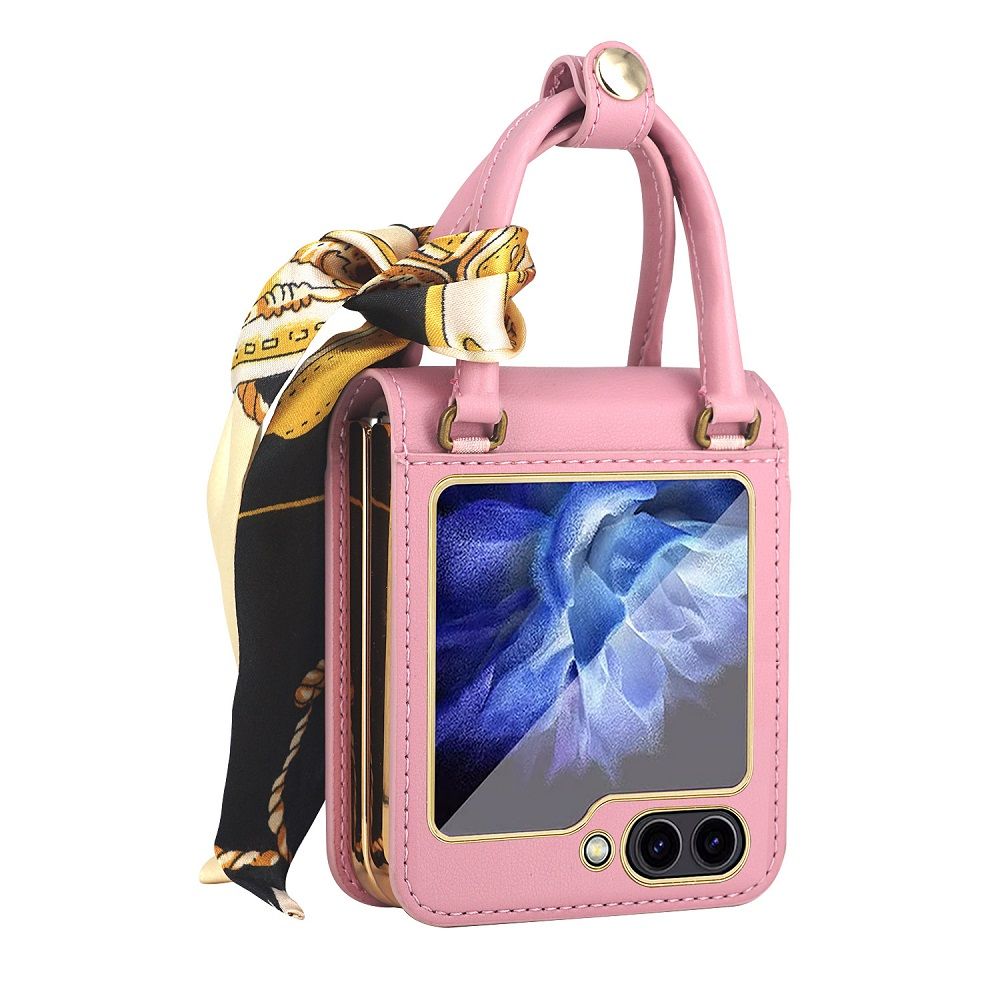 Fashion Light Luxury Case for Samsung Galaxy Z Flip6/ Flip5/ Flip4/ Flip3 (5G) Electroplated Leather Shell Membrane All Inclusive Protective Case