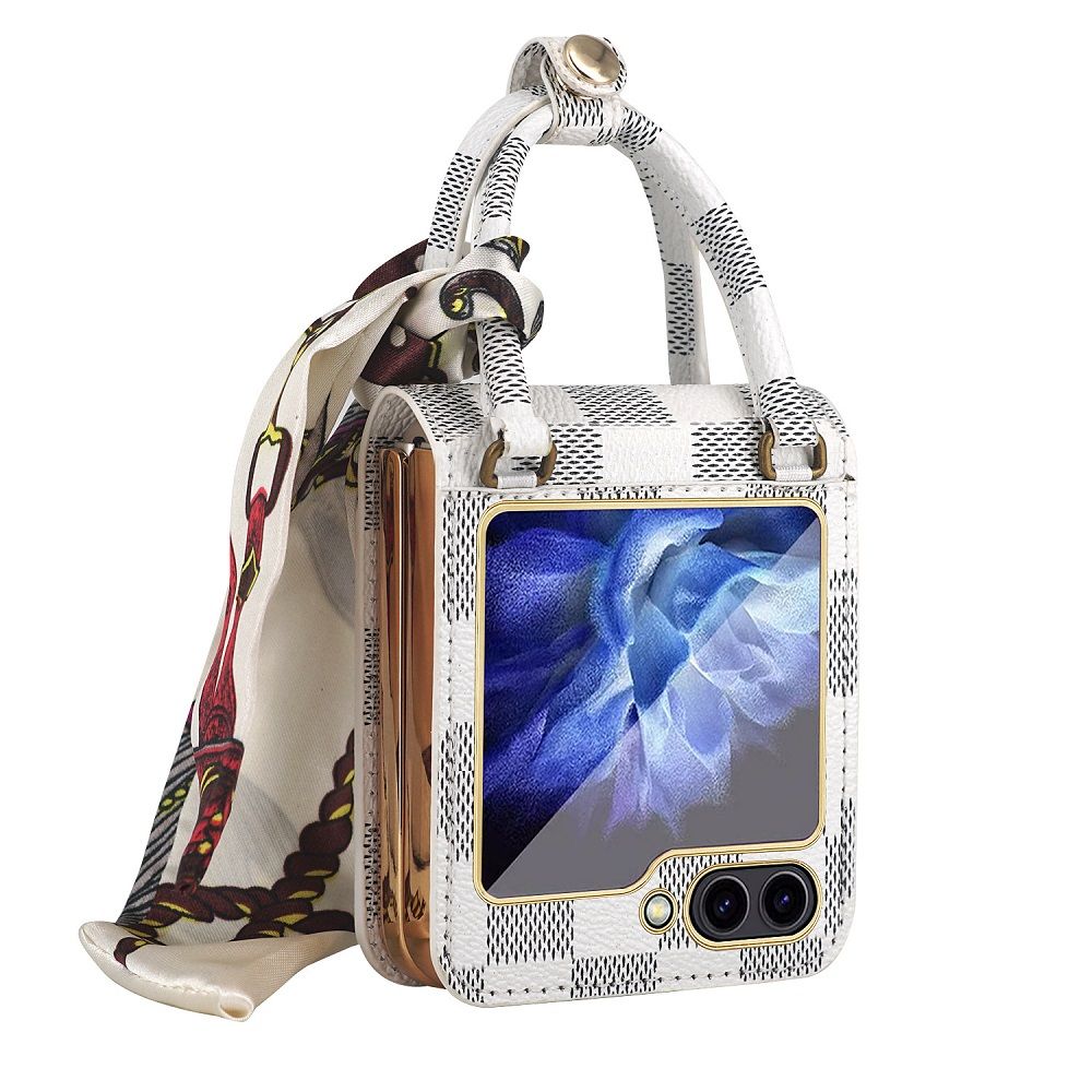 Fashion Light Luxury Case for Samsung Galaxy Z Flip6/ Flip5/ Flip4/ Flip3 (5G) Electroplated Leather Shell Membrane All Inclusive Protective Case