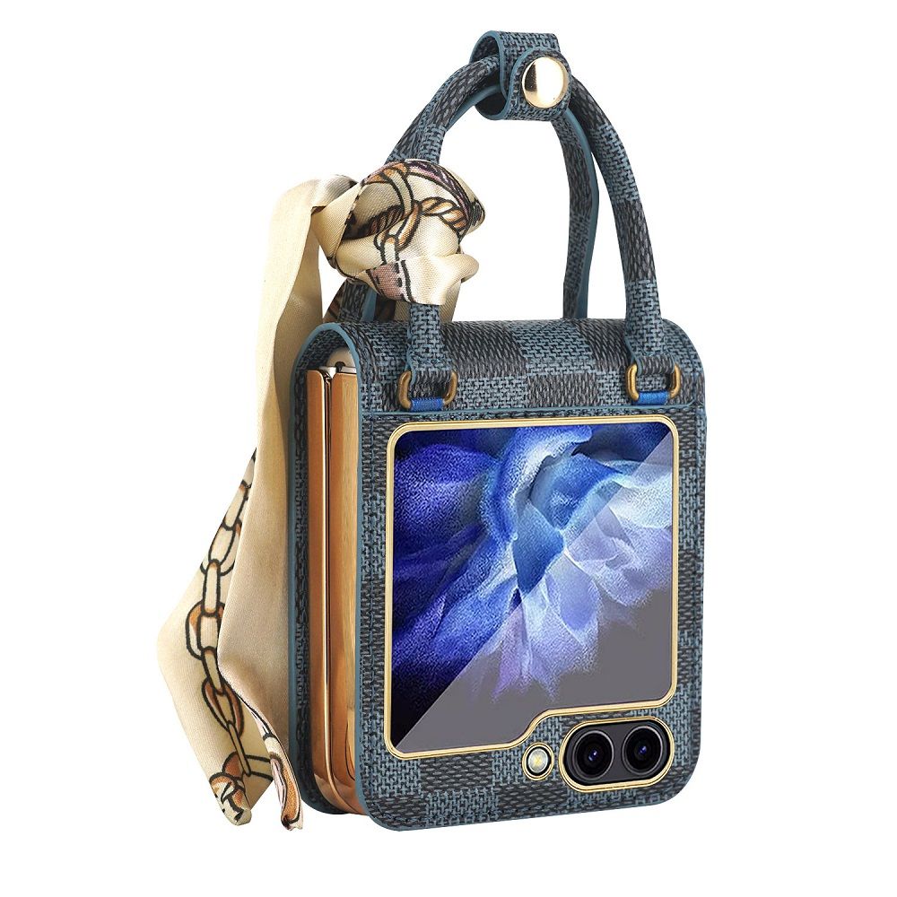 Fashion Light Luxury Case for Samsung Galaxy Z Flip6/ Flip5/ Flip4/ Flip3 (5G) Electroplated Leather Shell Membrane All Inclusive Protective Case