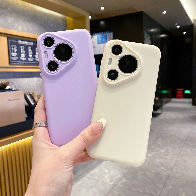 Liquid Silicone Lens Fall Prevention Cover For Huawei Pura 70 70 Pro 70 Pro+ 70 Ultra Solid Color Protective Case