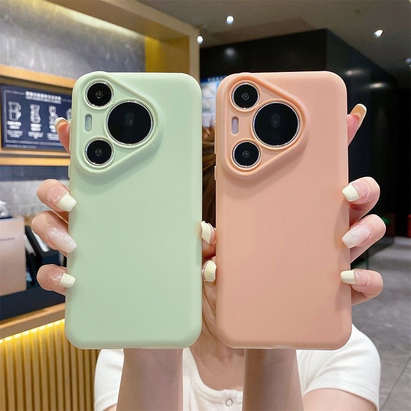 Liquid Silicone Lens Fall Prevention Cover For Huawei Pura 70 70 Pro 70 Pro+ 70 Ultra Solid Color Protective Case