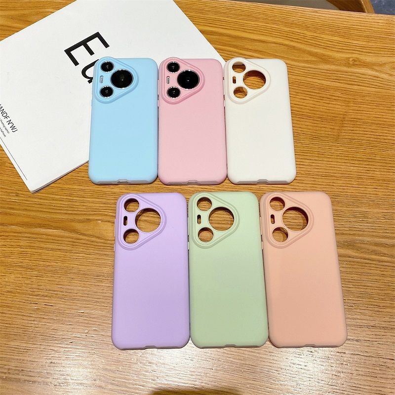 Liquid Silicone Lens Fall Prevention Cover For Huawei Pura 70 70 Pro 70 Pro+ 70 Ultra Solid Color Protective Case
