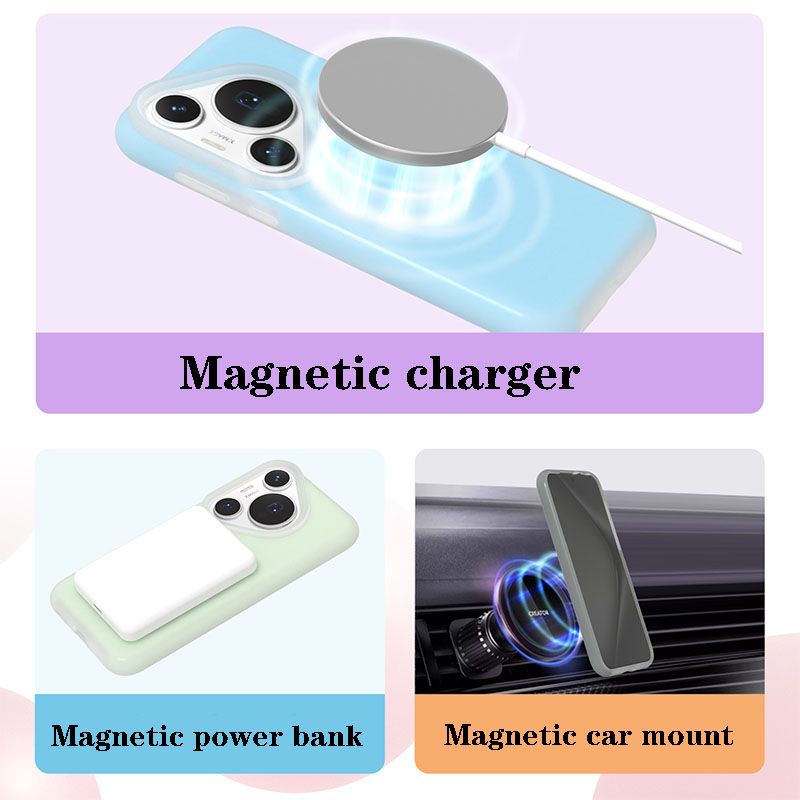 Magnetic jelly Liquid Silicone Fall Prevention Cover For Huawei Pura 70 70 Pro 70 Pro+ 70 Ultra Protective Case