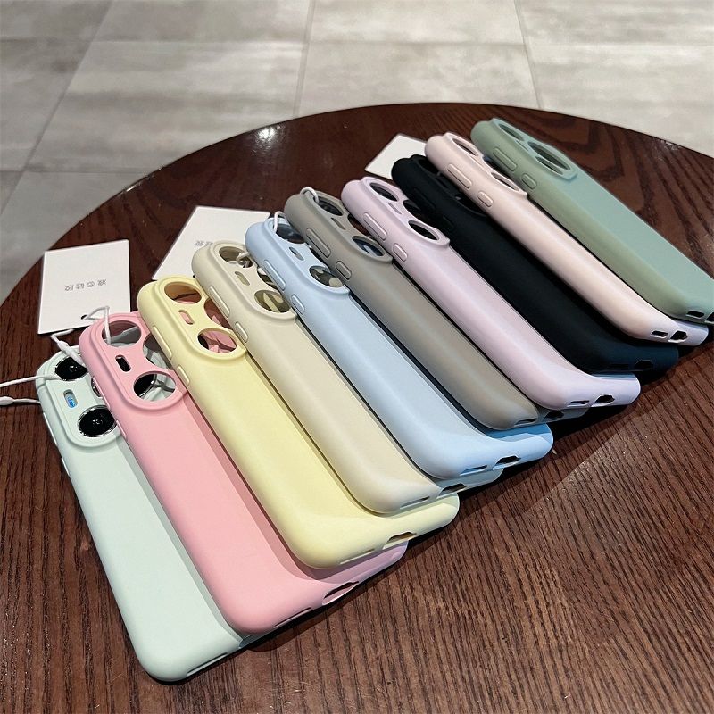 Liquid Silicone Lens Fall Prevention Cover For Huawei Pura 70 Pro 70 Pro+ 70 Ultra Solid Color Protective Case