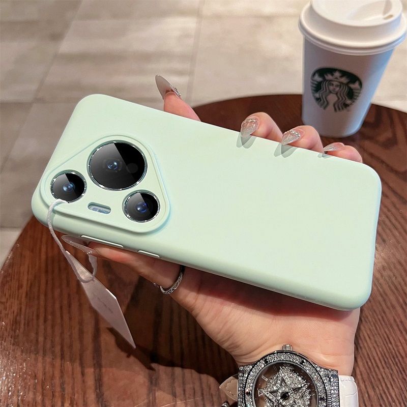 Liquid Silicone Lens Fall Prevention Cover For Huawei Pura 70 Pro 70 Pro+ 70 Ultra Solid Color Protective Case