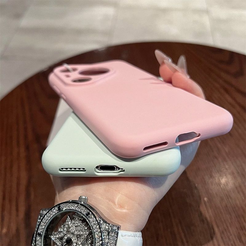 Liquid Silicone Lens Fall Prevention Cover For Huawei Pura 70 Pro 70 Pro+ 70 Ultra Solid Color Protective Case