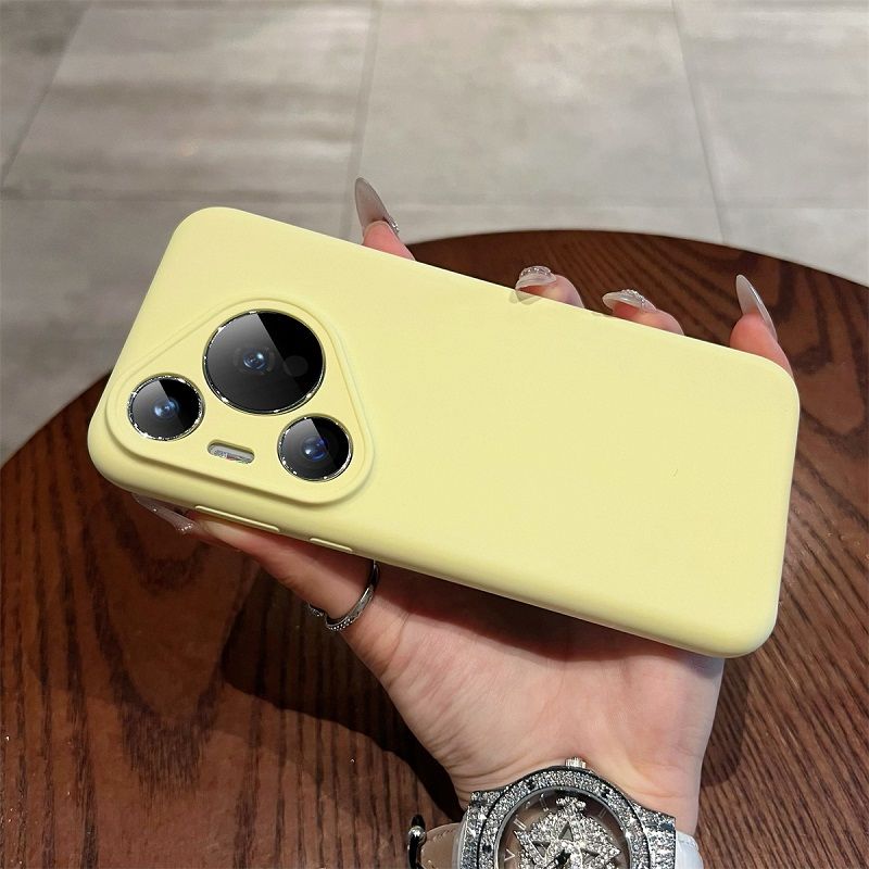 Liquid Silicone Lens Fall Prevention Cover For Huawei Pura 70 Pro 70 Pro+ 70 Ultra Solid Color Protective Case