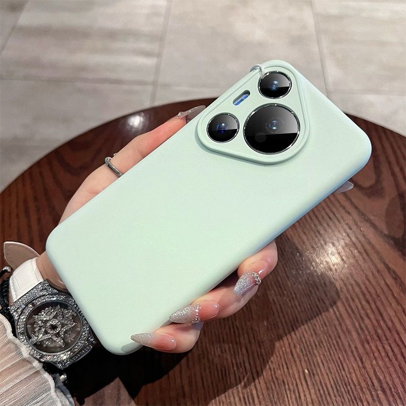 Liquid Silicone Lens Fall Prevention Cover For Huawei Pura 70 Pro 70 Pro+ 70 Ultra Solid Color Protective Case