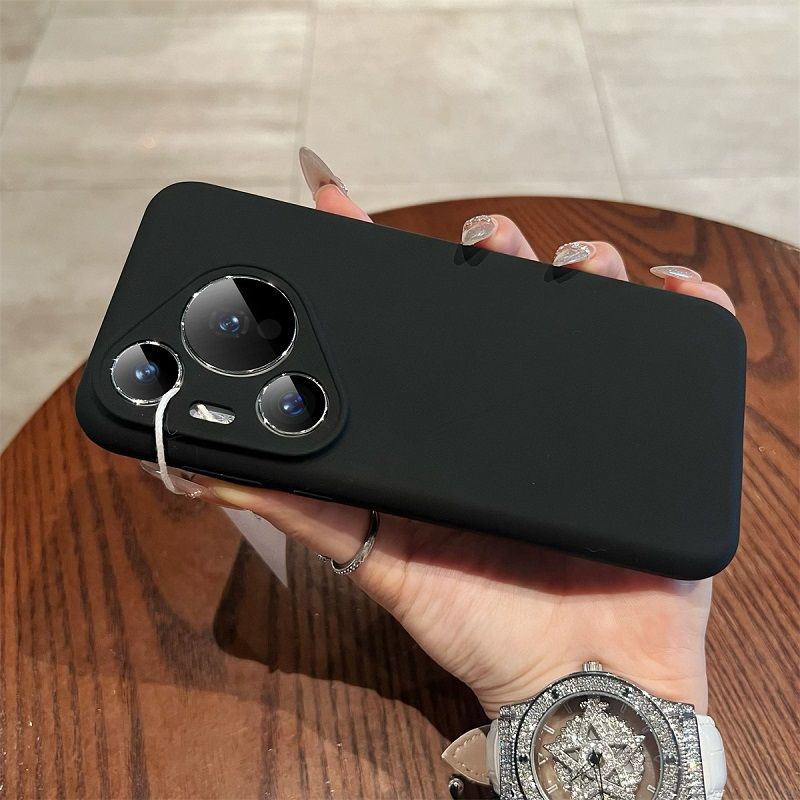 Liquid Silicone Lens Fall Prevention Cover For Huawei Pura 70 Pro 70 Pro+ 70 Ultra Solid Color Protective Case