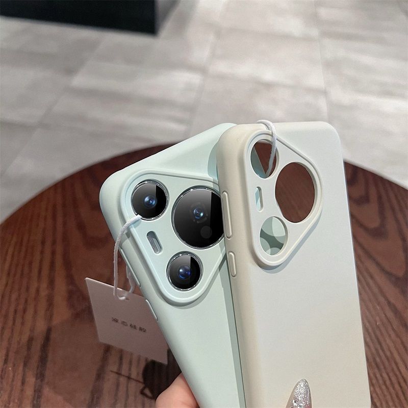 Liquid Silicone Lens Fall Prevention Cover For Huawei Pura 70 Pro 70 Pro+ 70 Ultra Solid Color Protective Case