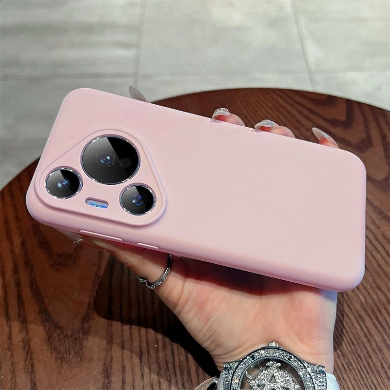 Liquid Silicone Lens Fall Prevention Cover For Huawei Pura 70 Pro 70 Pro+ 70 Ultra Solid Color Protective Case