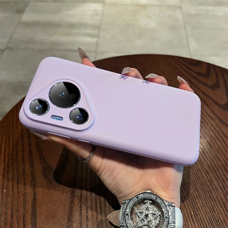 Liquid Silicone Lens Fall Prevention Cover For Huawei Pura 70 Pro 70 Pro+ 70 Ultra Solid Color Protective Case