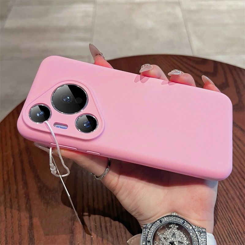 Liquid Silicone Lens Fall Prevention Cover For Huawei Pura 70 Pro 70 Pro+ 70 Ultra Solid Color Protective Case