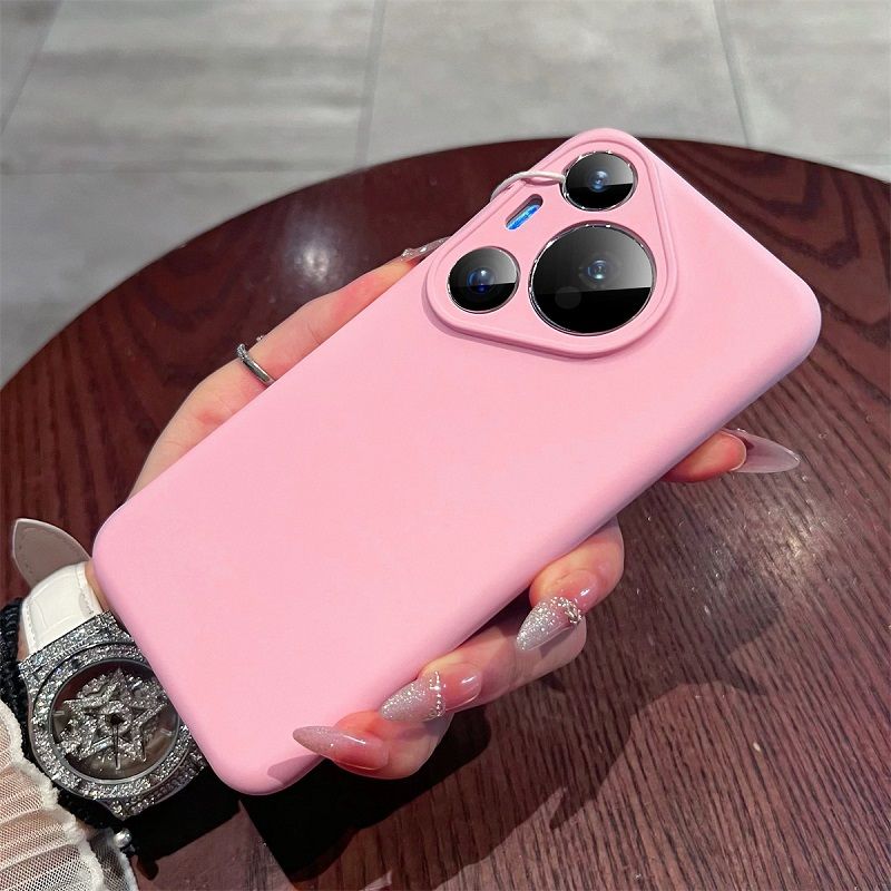Liquid Silicone Lens Fall Prevention Cover For Huawei Pura 70 Pro 70 Pro+ 70 Ultra Solid Color Protective Case