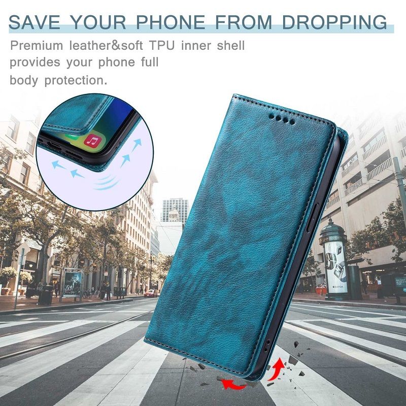 Flip Cover For Xiaomi Redmi Note 13 12S 11 10S 9s 8 14 11T X3 Pro 13C 12C 10C 9C 9A Leather Case [Flip Vintage Leather] Wallet Shockproof Durable Retro Phone Case