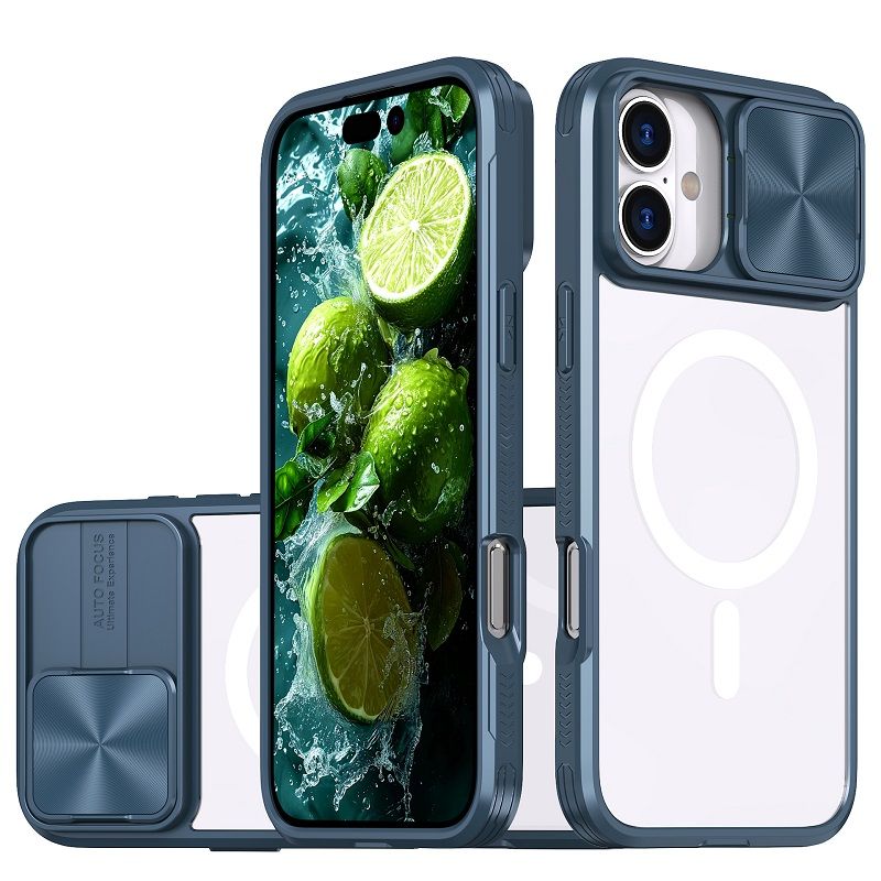Luxury Slide Camera Lens Case For iPhone 16 15 14 Plus 16 15 14 13 12 11 Pro Max Magnetic Transparent Shockproof Protective Cover