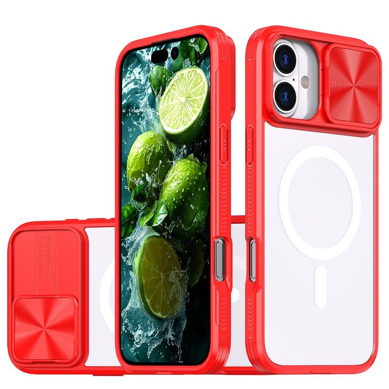 Luxury Slide Camera Lens Case For iPhone 16 15 14 Plus 16 15 14 13 12 11 Pro Max Magnetic Transparent Shockproof Protective Cover