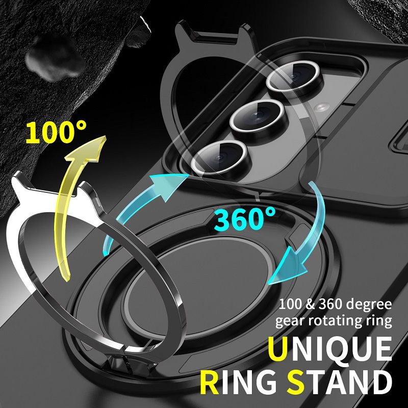 New - Luxury Slide Camera Lens Case For Samsung Galaxy A56 A36 A16 A06 A55 A35 A25 A15 A54 A14 A04S A23 A13 Car mounted magnetic Kickstand Shockproof Cover