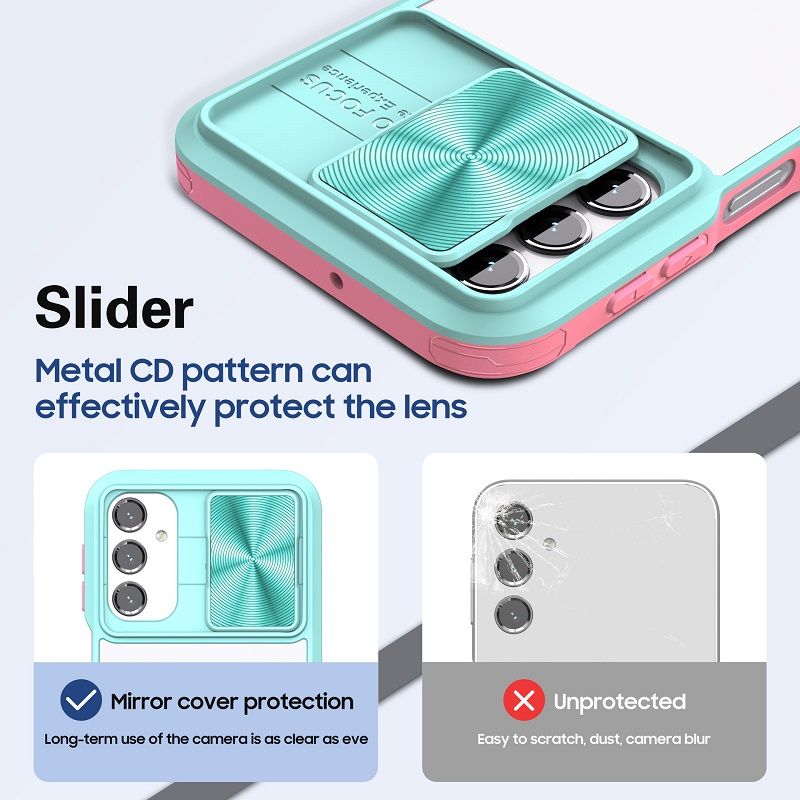 Transparent Luxury Slide Camera Lens Case For Samsung Galaxy A16 A55 A35 A25 A15 A05S A05 A54 A34 A24 A14 A04S A73 A53 A33 A23 A13 Shockproof Protective Cover
