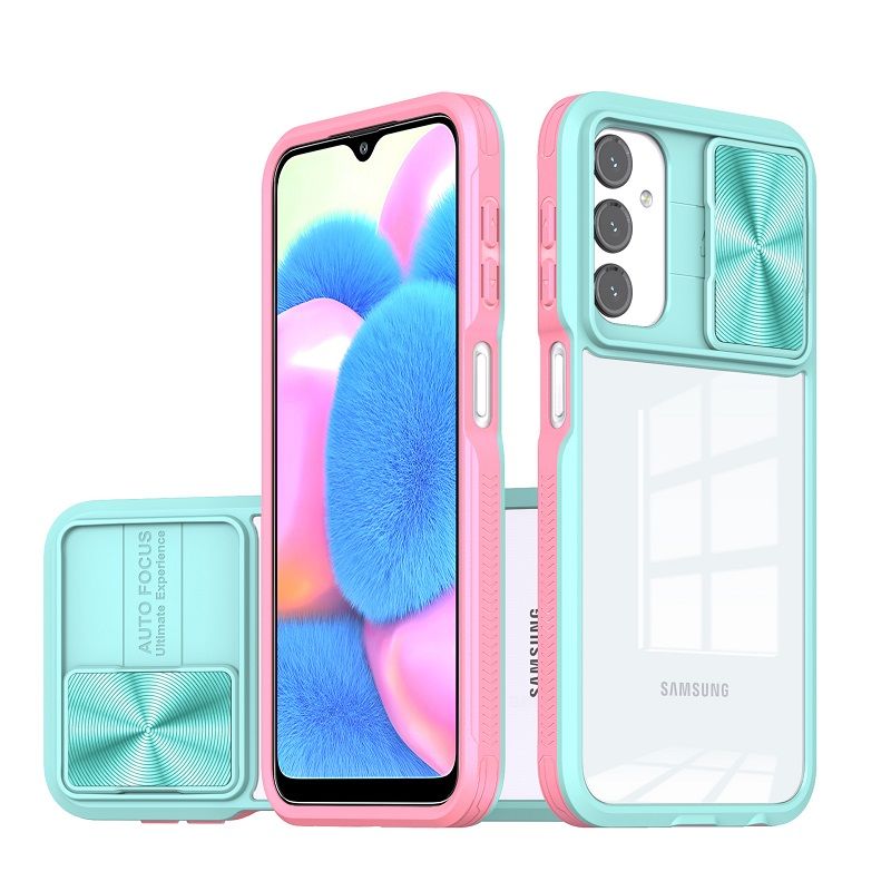 Transparent Luxury Slide Camera Lens Case For Samsung Galaxy A16 A55 A35 A25 A15 A05S A05 A54 A34 A24 A14 A04S A73 A53 A33 A23 A13 Shockproof Protective Cover