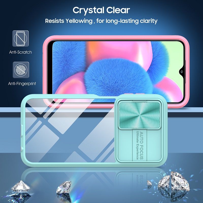 Transparent Luxury Slide Camera Lens Case For Samsung Galaxy A16 A55 A35 A25 A15 A05S A05 A54 A34 A24 A14 A04S A73 A53 A33 A23 A13 Shockproof Protective Cover