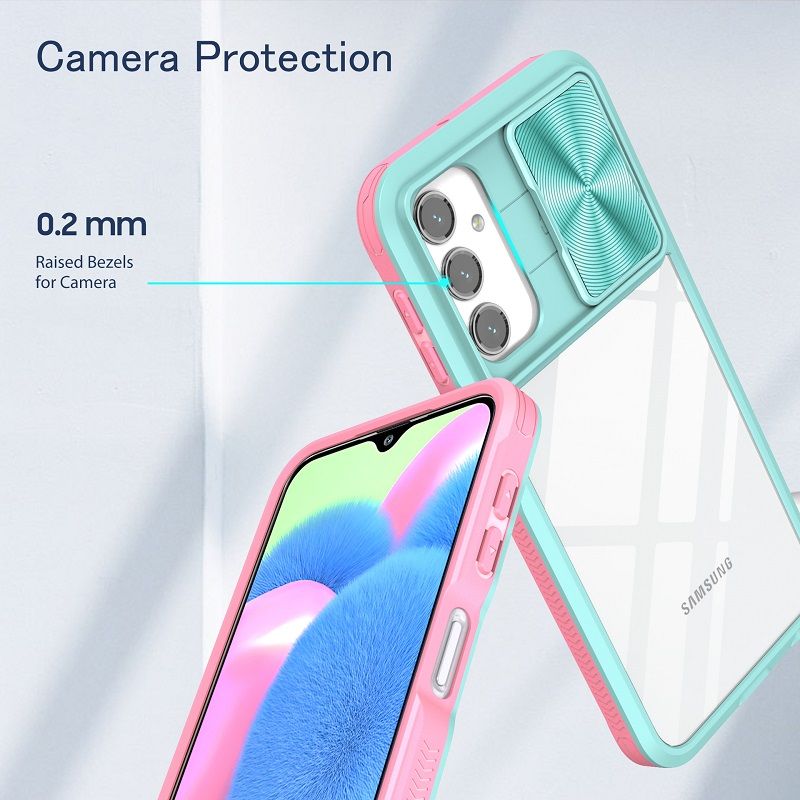 Transparent Luxury Slide Camera Lens Case For Samsung Galaxy A16 A55 A35 A25 A15 A05S A05 A54 A34 A24 A14 A04S A73 A53 A33 A23 A13 Shockproof Protective Cover