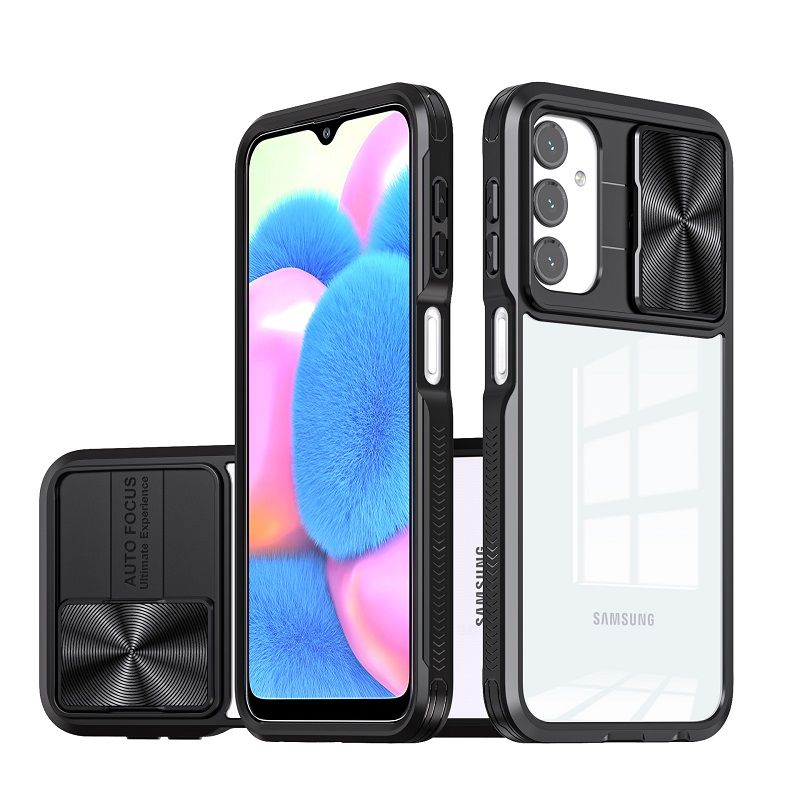 Transparent Luxury Slide Camera Lens Case For Samsung Galaxy A16 A55 A35 A25 A15 A05S A05 A54 A34 A24 A14 A04S A73 A53 A33 A23 A13 Shockproof Protective Cover