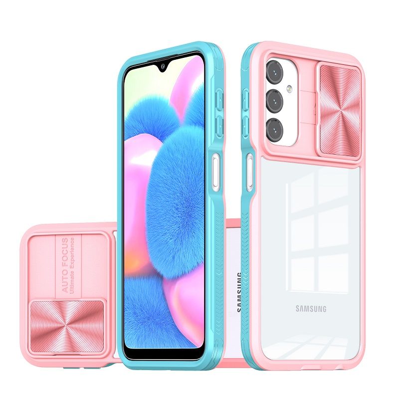 Transparent Luxury Slide Camera Lens Case For Samsung Galaxy A16 A55 A35 A25 A15 A05S A05 A54 A34 A24 A14 A04S A73 A53 A33 A23 A13 Shockproof Protective Cover