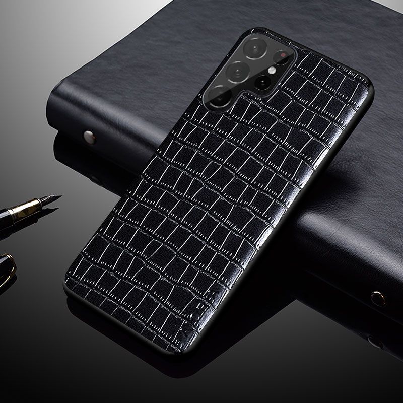 Phone Case for Samsung Galaxy S26 S25 FE S24 Plus S23 FE S23 Plus S24 Ultra S23 S22 S21 Ultra S20 FE Note 20 Ultra 10 Plus Shockproof Business Leather Fashionable Crocodile Peather Protective Case
