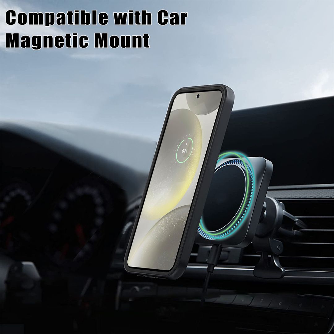 Magnetic Case for Samsung Galaxy S25 Ultra S24 FE S23 FE S24 Ultra S23 Plus S22 S21 FE Compatible with Magsafe,Full Body Rugged CaseBuilt-in Screen Protector Anti-Shock Case