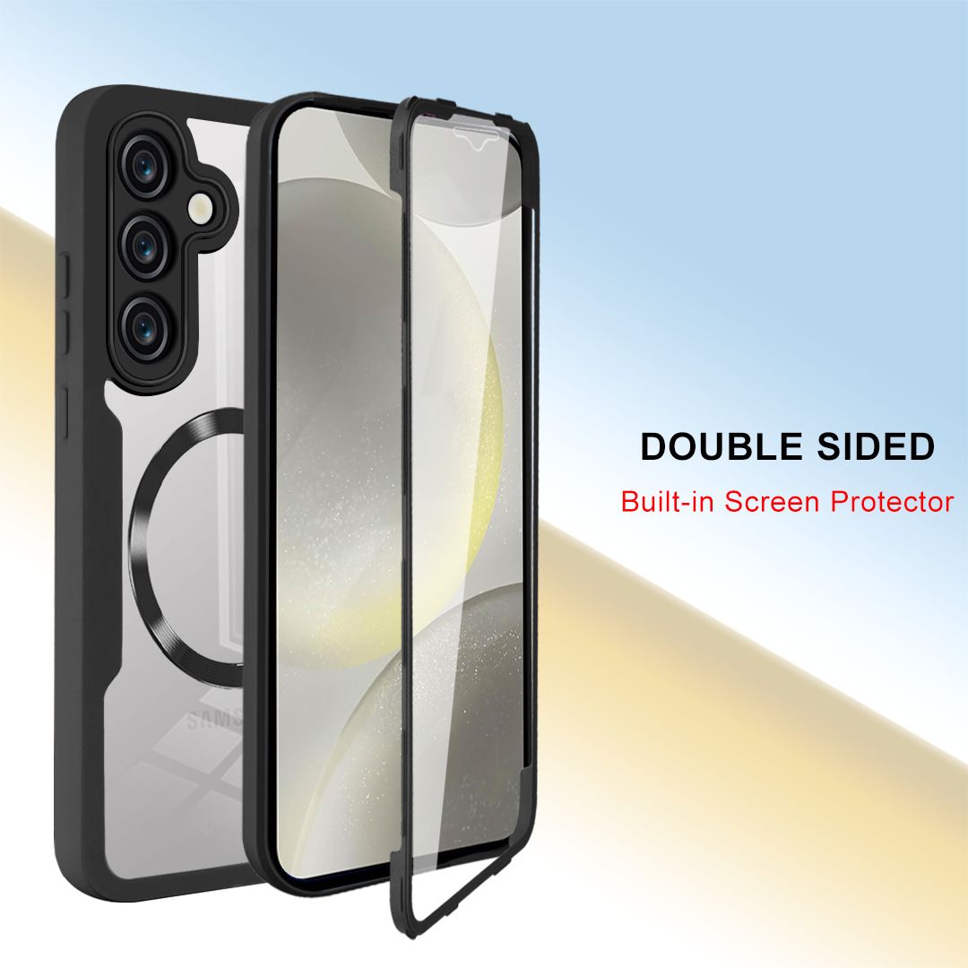 Magnetic Case for Samsung Galaxy S25 Ultra S24 FE S23 FE S24 Ultra S23 Plus S22 S21 FE Compatible with Magsafe,Full Body Rugged CaseBuilt-in Screen Protector Anti-Shock Case